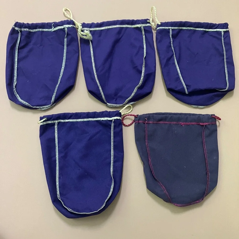 Crown Royal Bags Lot 5 Purple Gold Red Trim Drawstring‎ Craft Sewing Waiter